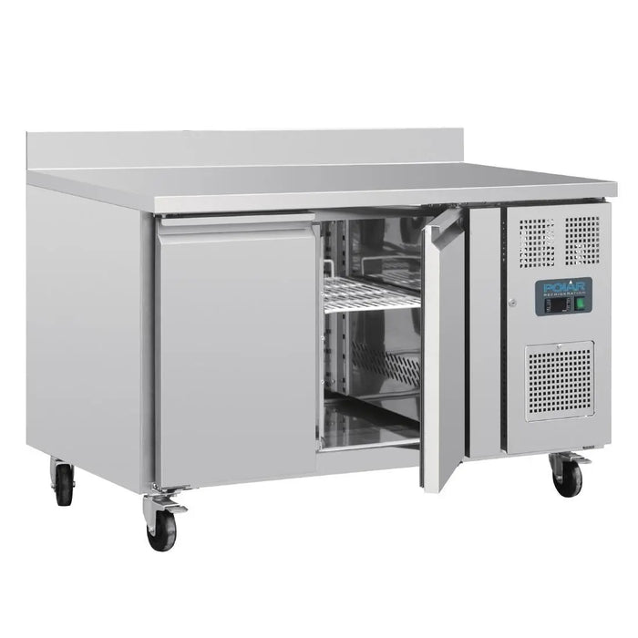 Polar Polar U-Series Double Door Counter Fridge with Upstand - 282Ltr