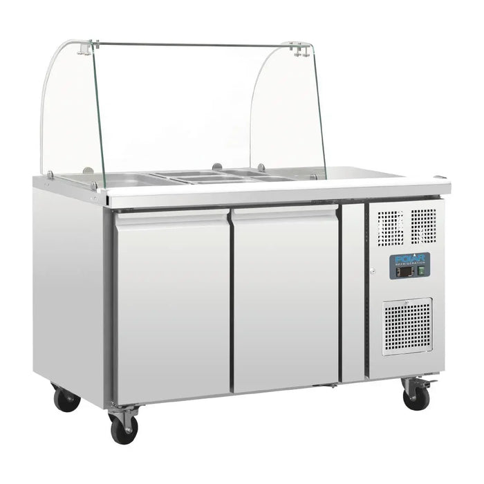 Polar U-Series Double Door Refrigerated Gastronorm Saladette Counter – CT393-A - CT393-A - Simply Hospitality NZ
