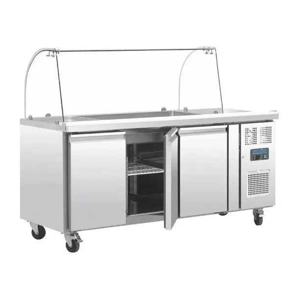 Polar U-Series Triple Door Refrigerated Gastronorm Saladette Counter 1795mm  Preparation Fridges