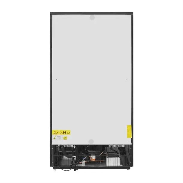 Polar Upright Bar Fridge Double Sliding Doors Black – GJ448-A