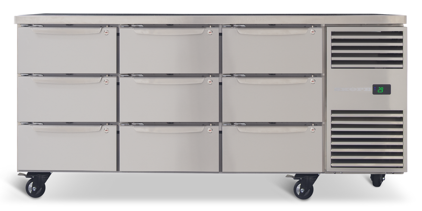 SKOPE ProSpec 9 Drawer Underbench Fridge - PG11.UBR.3.D9.RH product image