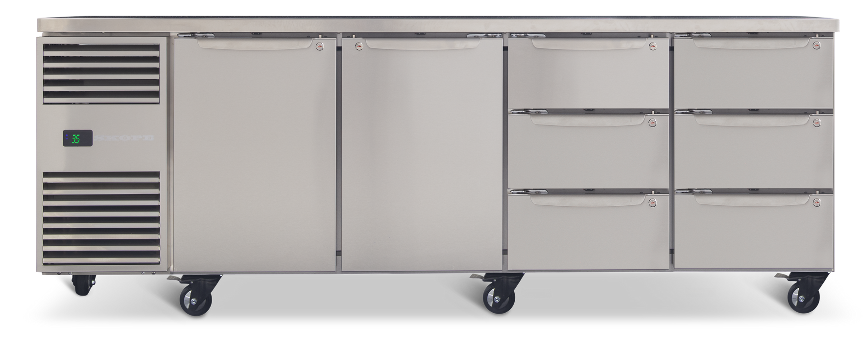 SKOPE ProSpec 8 Door Underbench Fridge - PG11.UBR.4.SD-SD-D3-D3 product image