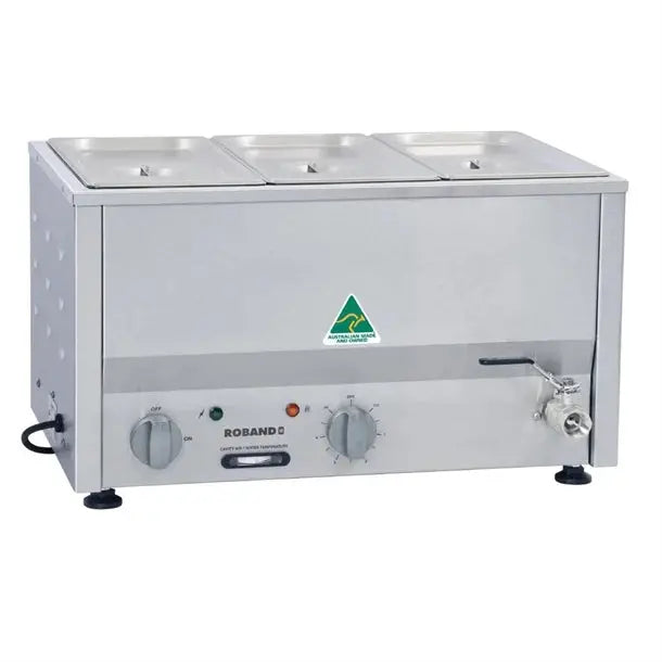 Roband Counter Top Bain Marie c/w 3 x 1/3 size 150mm pans & lids