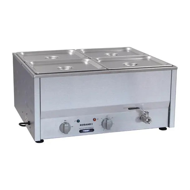 Roband Counter Top Bain Marie c/w 4 x 1/2 size 100mm pan & Lid