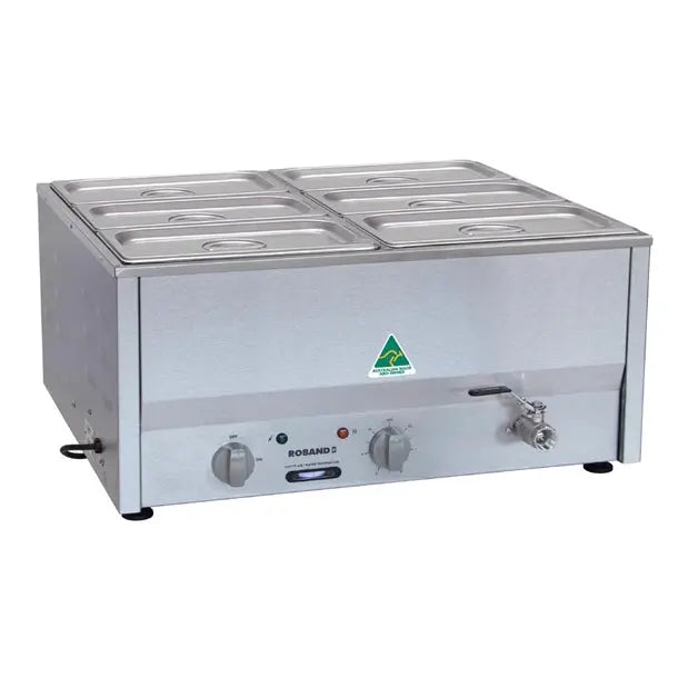 Roband Counter Top Bain Marie c/w 6 x 1/3 size 150mm pans & lids