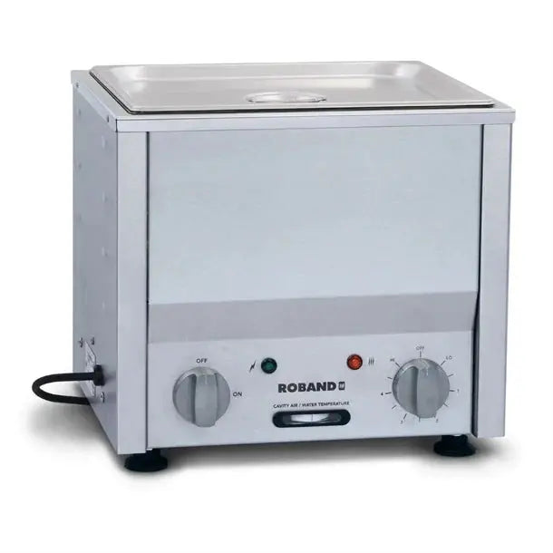 Roband Counter Top Hot Bain Marie BM1B St/St c/w 1x 1/2 size 150mm pan & Lid