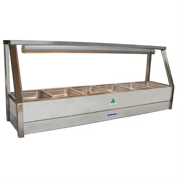 Roband Food Bar E16 Single Row Straight Glass with 6x1/2 Size 65mm Pans (B2B)
