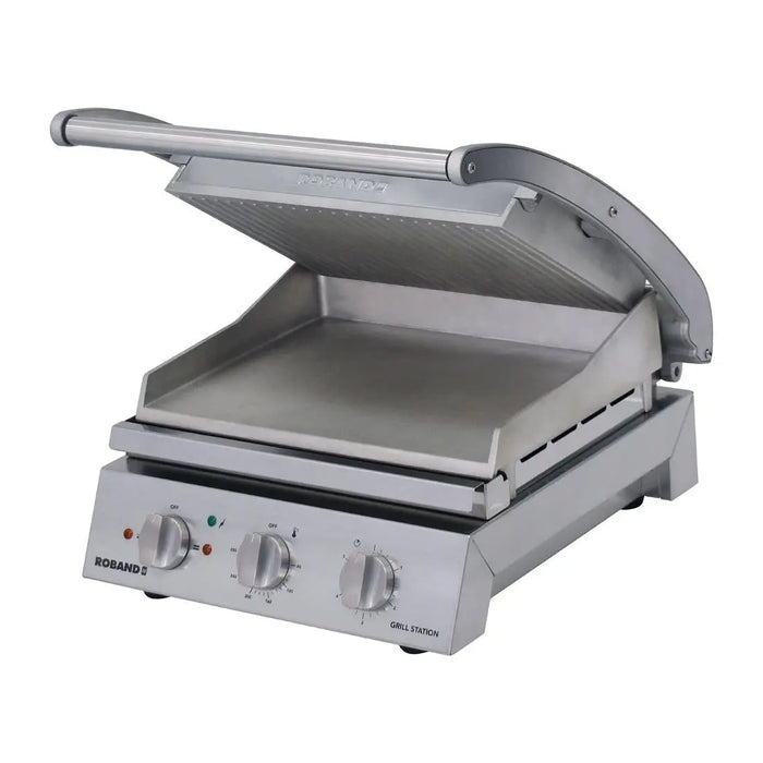 Roband Grill Station GSA610R Ribbed Top Smooth Bottom Plates 6 Slice
