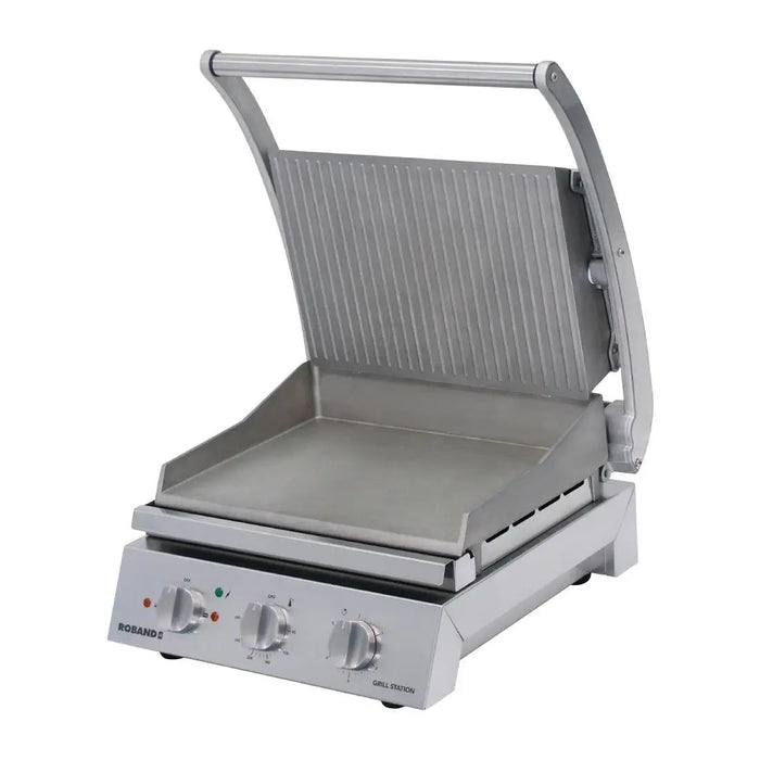 Roband Grill Station GSA610R Ribbed Top Smooth Bottom Plates 6 Slice