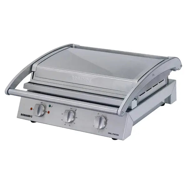 Roband Grill Station GSA810R Ribbed Top Smooth Bottom Plates 8 Slice