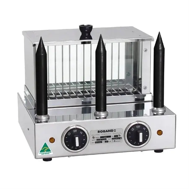Roband Hot Dog & Bun Warmer M3T 3 Teflon Coated Spikes (B2B)