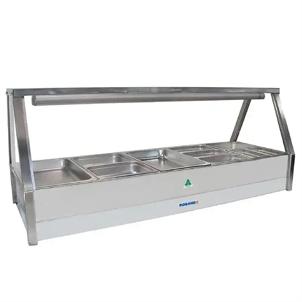 Roband Straight Hot Food Display Bar - 10x1/2 65mm Pans
