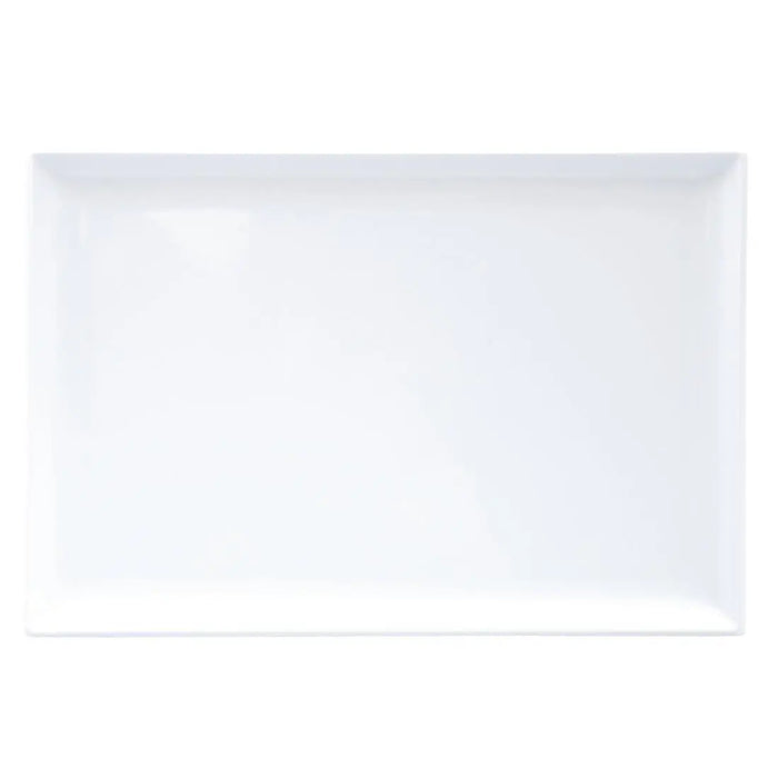 Ryner GB698 white melamine rectangular buffet platter 350 x 240mm