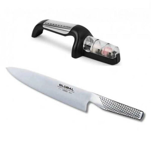 Global Classic 20cm Cooks & Global Sharpener G-291/SB  Knife Sets