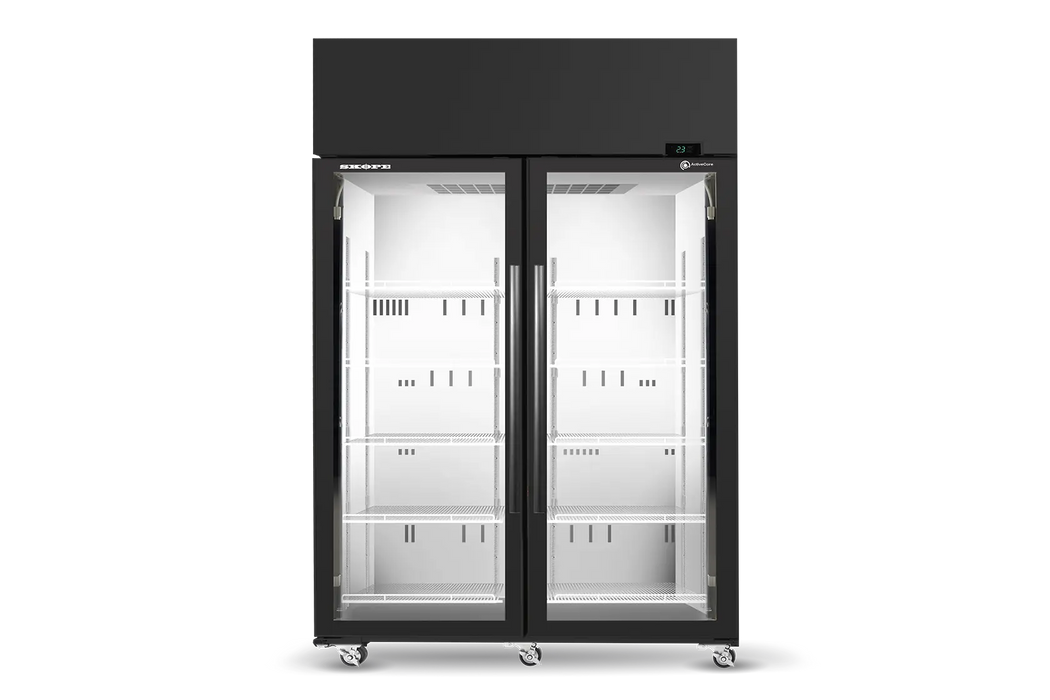 SKOPE ActiveCore 2 Door Display Fridge - Black-White - SKT1300N-A product image