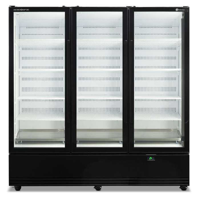 SKOPE ActiveCore 3 Door Display Fridge - Black-White - SKB1500N-A product image