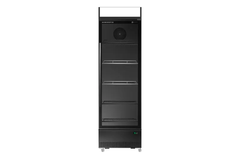SKOPE ActiveCore BME400N-A 1 Glass Door Bottom Mount Upright Fridge  Upright Display Fridges