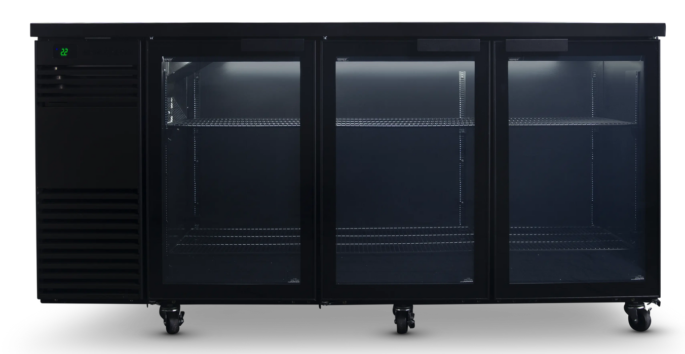 SKOPE BackBar 3 Door Fridge - Black, LH - BB.3.GSW.T product image