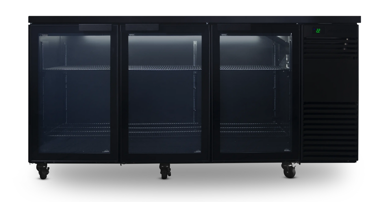 SKOPE BackBar 3 Door Fridge - Black, RH - BB.3.GSW product image