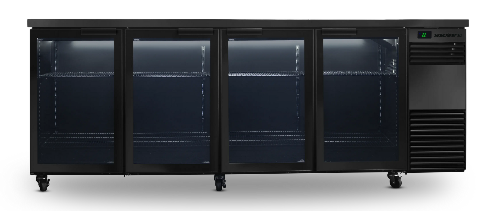 SKOPE BackBar 4 Door Fridge - Black, RH, Remote - BB.4.GSW.r product image