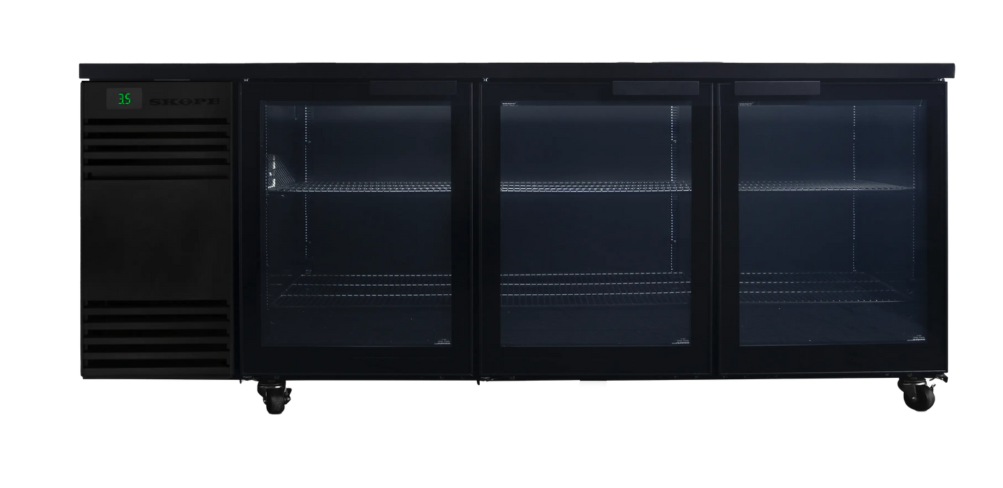 SKOPE BackBar CounterLine 3 Door Fridge - Black, LH, Remote - CL.3.GSWr product image