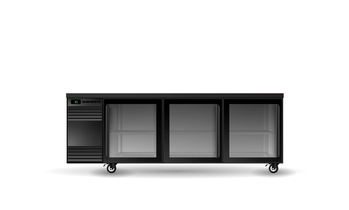 SKOPE BackBar SlimLine 3 Door Fridge - Black, LH - SL.3.GSL product image