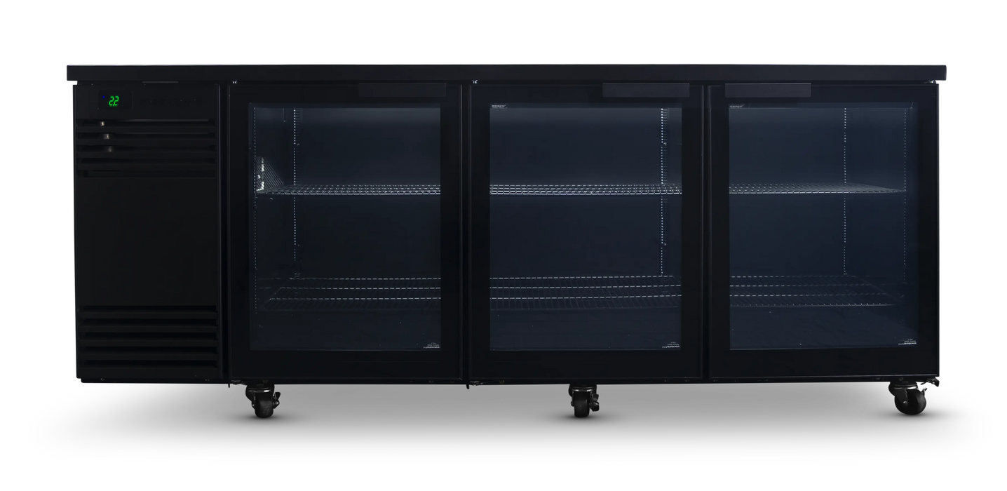 SKOPE BackBar SlimLine 3 Door Fridge - Black, LH - SL.3.GSW product image