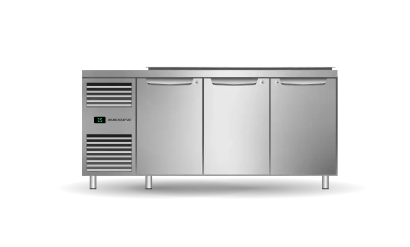 SKOPE ProSpec 3 Bay Solid Door Salad Preparation GN1/3 Fridge  Upright Display Fridges