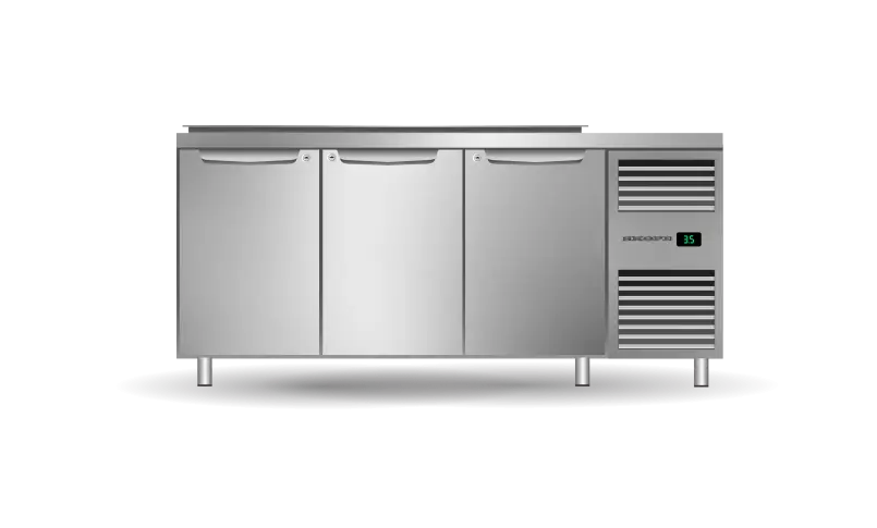 SKOPE ProSpec 3 Bay Solid Door Salad Preparation GN1/3 Fridge  Upright Display Fridges
