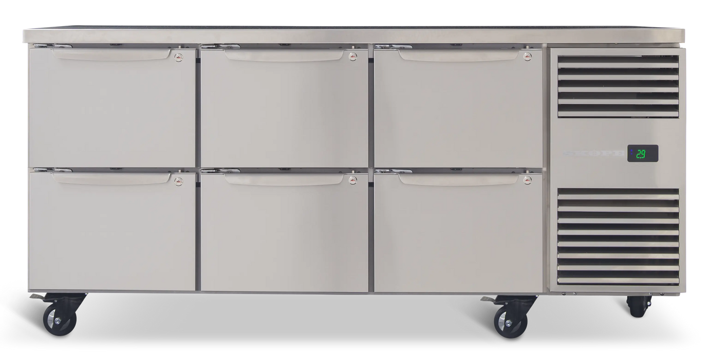 SKOPE ProSpec 6 Drawer Underbench Fridge - PG11.UBR.3.D6.RH product image