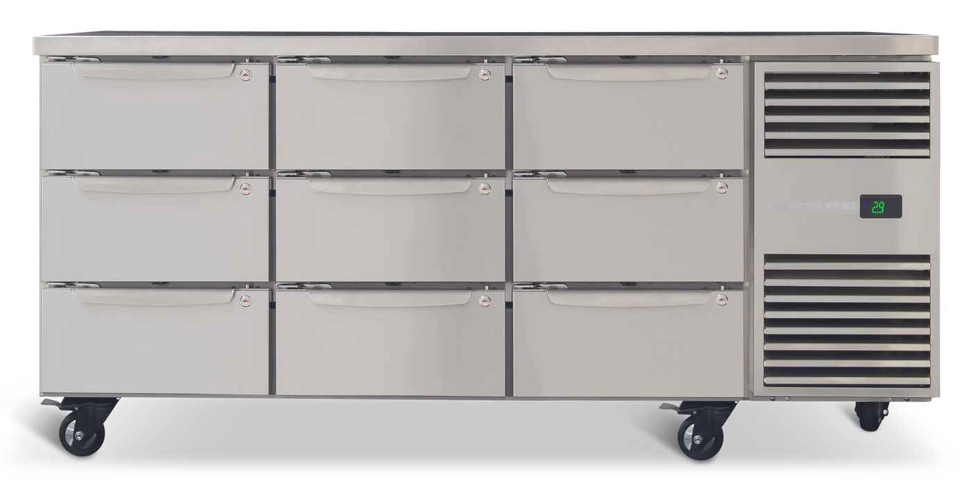 SKOPE ProSpec 9 Drawer Underbench Fridge - PG11.UBR.3.D9.RH product image