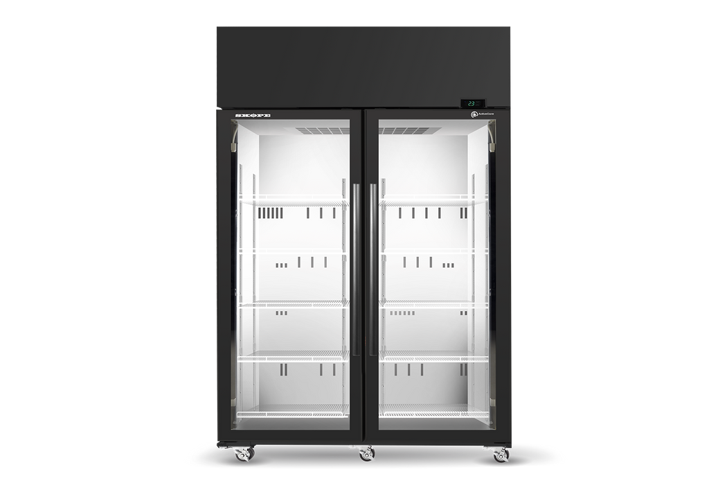 SKOPE ActiveCore 2 Door Display Fridge - Black-White - SKT1300N-A product image