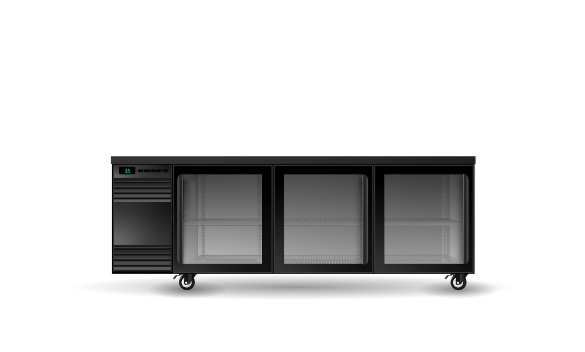 SKOPE BackBar SlimLine 3 Door Fridge - Black, LH - SL.3.GSL product image