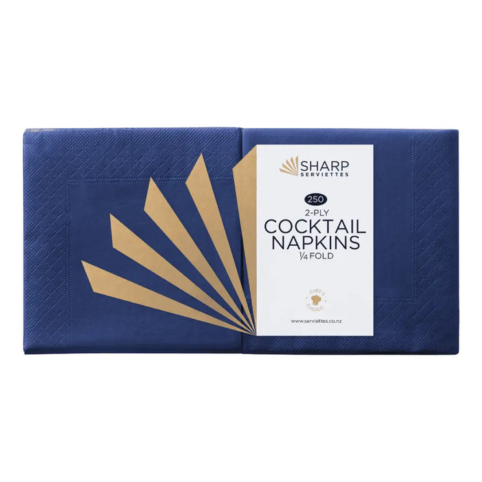 Sharp Cocktail 2 Ply 4 Fold (6 Colours)  Cocktail Napkins