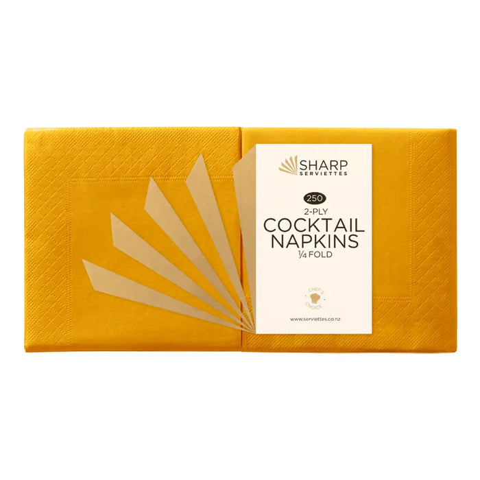 Sharp Cocktail 2 Ply 4 Fold (6 Colours)  Cocktail Napkins