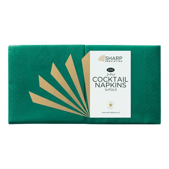 Sharp Cocktail 2 Ply 4 Fold (6 Colours)  Cocktail Napkins