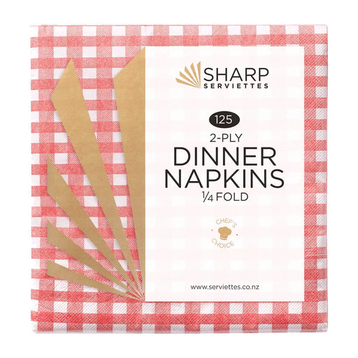 Sharp Dinner 2 Ply Gingham Check (4 Colours)  Dinner Napkins