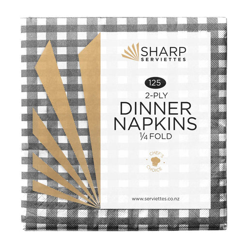 Sharp Dinner 2 Ply Gingham Check (4 Colours)  Dinner Napkins