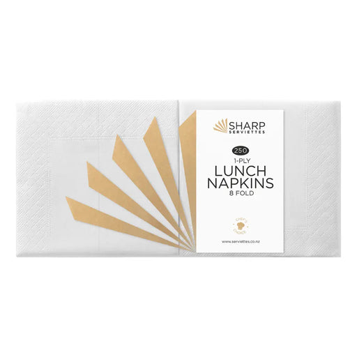 Sharp Lunch 1 Ply 8 Fold  Lunch Napkins