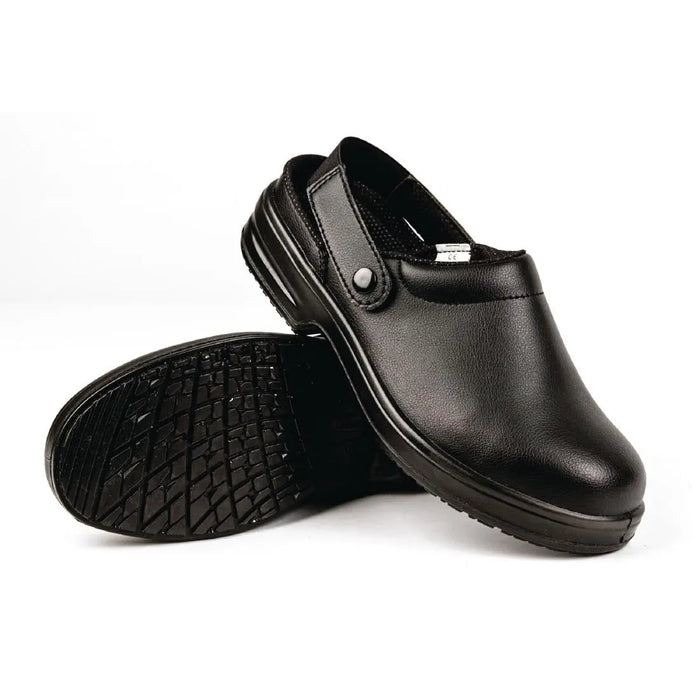 Slipbuster Cryzon Safety Chef Clogs Black  Footwear