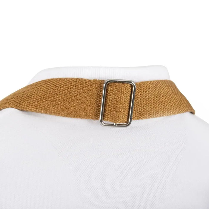 Southside Short Length Bib Apron – Denim Blue with Tan Ties