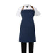 Southside Short Length Bib Apron – Denim Blue with Tan Ties - BA158 - Simply Hospitality NZ