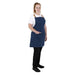 Southside Short-Length X-Cross Back Bib Apron – Denim Blue with Tan Ties  Aprons
