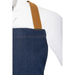 Southside Short-Length X-Cross Back Bib Apron – Denim Blue with Tan Ties  Aprons