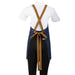 Southside Short-Length X-Cross Back Bib Apron – Denim Blue with Tan Ties  Aprons