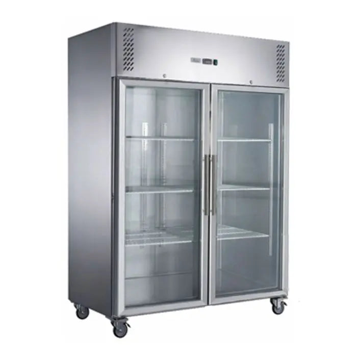 Stainless Steel Double Glass Door Upright Freezer Fed-x – XURF1200G2V  Upright Display Freezers
