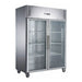 Stainless Steel Double Glass Door Upright Freezer Fed-x – XURF1200G2V  Upright Display Freezers
