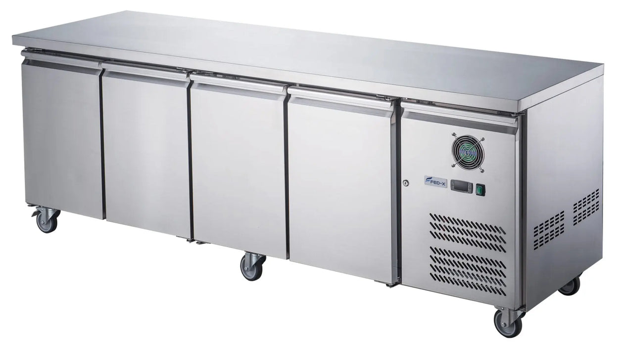 Stainless Steel Four Door Bench Fridge Fed-X – XUB7C22S4V  Undercounter Fridges