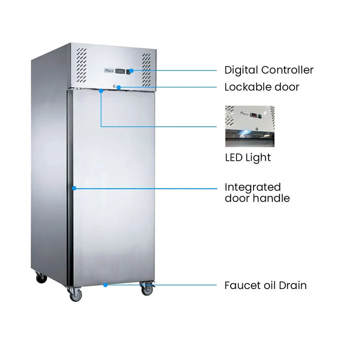 Stainless Steel Single Full Door Upright Fridge - XURC600SFV - Fed-x - view 6