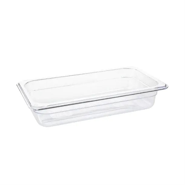Standard Gastronorm Clear Polycarbonate - GN 1/3 65mm  Food Pans